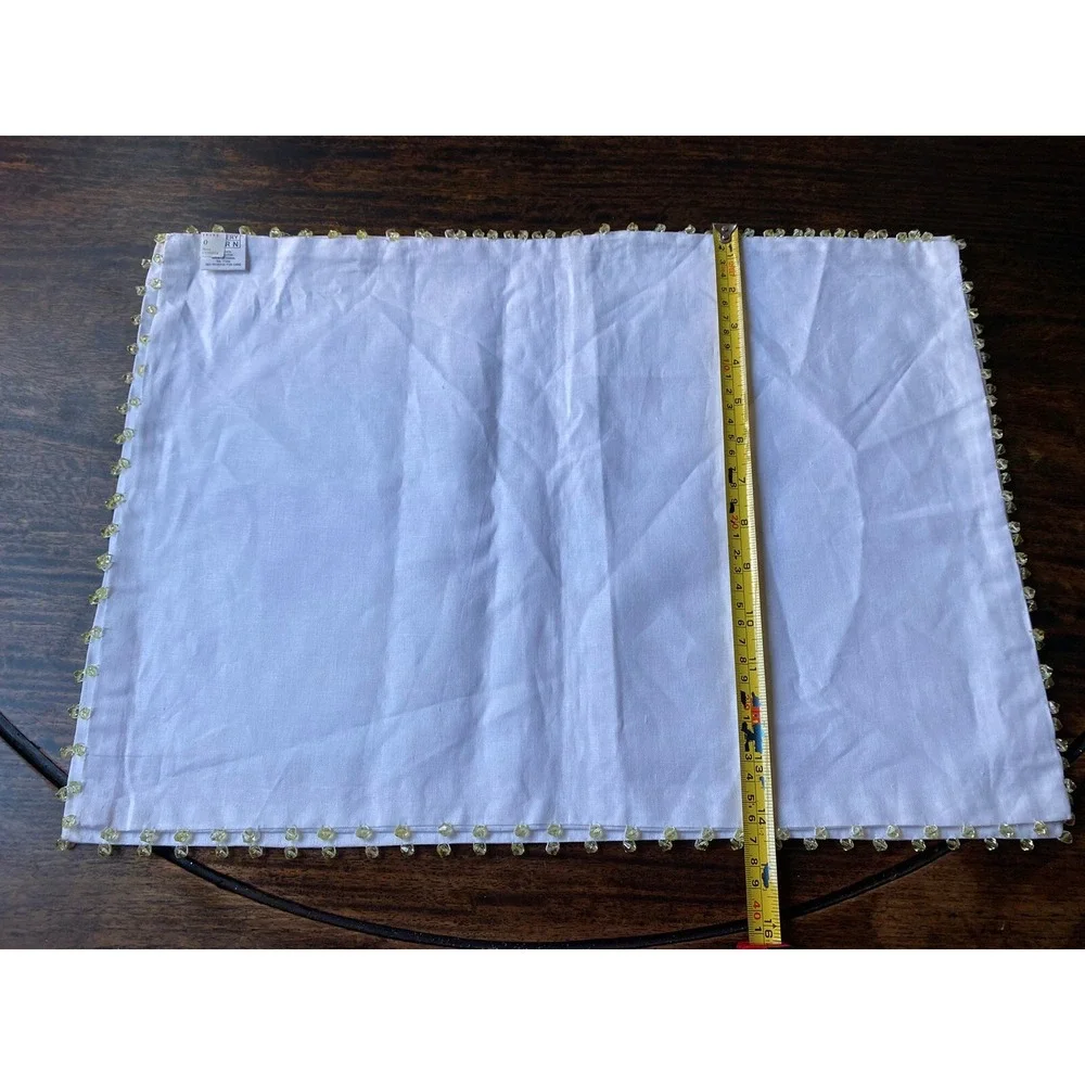 Pottery Barn 2 Placemats White Cotton Double Sided19